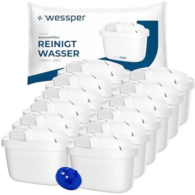 Wessper wasserfilter kartuschen, zusätzlicher für PIN Brita kanne -12 Stück, Weiß Wessper wasserfilter kartuschen, zusätzlicher für PIN Brita kanne -12 Stück, Weiß