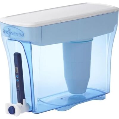 ZeroWater 5,4 L 5-Stufiger Wasserspender mit Wasserfilter NSF-Zertifiziert Wasser Filtersystem zur Reduktion von Blei, Anderen Schwermetallen und PFOA/PFOS Weiß und Blau ZeroWater 5,4 L 5-Stufiger Wasserspender mit Wasserfilter NSF-Zertifiziert Wasser Filtersystem zur Reduktion von Blei, Anderen Schwermetallen und PFOA/PFOS Weiß und Blau