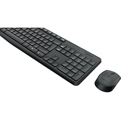 Logitech MK235 Kabellose Tastatur und Maus-Set - Standardgröße, Grau Logitech MK235 Kabellose Tastatur und Maus-Set - Standardgröße, Grau
