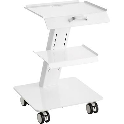 VEVOR Laborwagen, 3-lagiger Laborwagen mit Rollen, Mobiler Metallwagen mit Lenkrollen, Servierwagen Klinikwagen mit Tablett und 100 kg Tragkraft, für Labor, Klinik, Schönheitssalon VEVOR Laborwagen, 3-lagiger Laborwagen mit Rollen, Mobiler Metallwagen mit Lenkrollen, Servierwagen Klinikwagen mit Tablett und 100 kg Tragkraft, für Labor, Klinik, Schönheitssalon