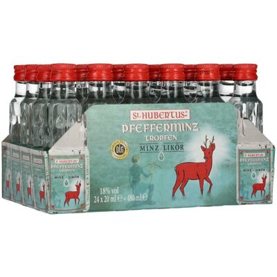 St. Hubertus Pfefferminz Likör - Minzgeschmack 18% 24x0,02L St. Hubertus Pfefferminz Likör - Minzgeschmack 18% 24x0,02L