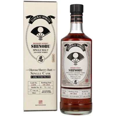 Shinobu Whisky Shinobu Japanese Single Malt Satake Yoshinobu Oloroso Sherry Butt 57% Vol. 0,7l in Geschenkbox Shinobu Whisky Shinobu Japanese Single Malt Satake Yoshinobu Oloroso Sherry Butt 57% Vol. 0,7l in Geschenkbox