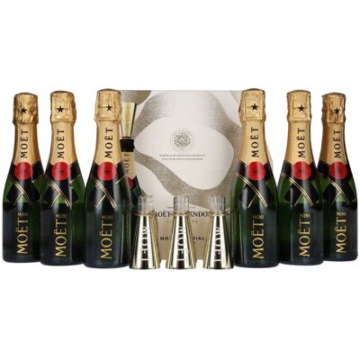 Moët & Chandon Champagne AT HOME PACK 12% Vol. 6x0,2l in Geschenkbox mit Bottle Sippers Moët & Chandon Champagne AT HOME PACK 12% Vol. 6x0,2l in Geschenkbox mit Bottle Sippers