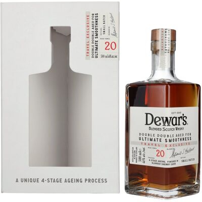 Dewar's 20 Years Old Double Double Aged Blended Scotch Whisky 46% Vol. 0,5l in Geschenkbox Dewar's 20 Years Old Double Double Aged Blended Scotch Whisky 46% Vol. 0,5l in Geschenkbox