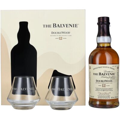 Balvenie Whiskey The Balvenie 12 Years Old Double Wood 40% Vol. 0,7l in Geschenkbox mit 2 Gläsern Balvenie Whiskey The Balvenie 12 Years Old Double Wood 40% Vol. 0,7l in Geschenkbox mit 2 Gläsern
