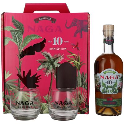 Naga Rum Naga 10 Years Old Asian Rum SIAM EDITION 40% Vol. 0,7l in Geschenkbox mit 2 Gläsern Naga Rum Naga 10 Years Old Asian Rum SIAM EDITION 40% Vol. 0,7l in Geschenkbox mit 2 Gläsern