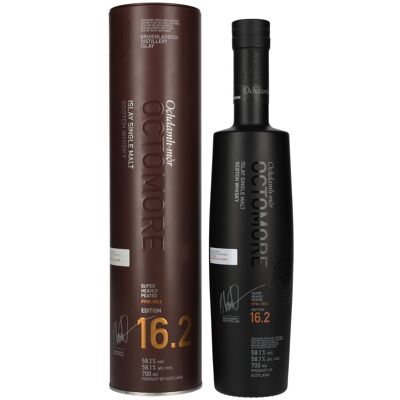 Octomore EDITION: 16.2 Super Heavily Peated Islay Single Malt Release 2025 58,1% Vol. 0,7l in Tinbox Octomore EDITION: 16.2 Super Heavily Peated Islay Single Malt Release 2025 58,1% Vol. 0,7l in Tinbox