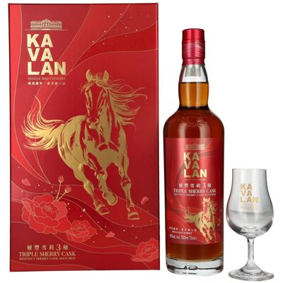 Kavalan Whisky Kavalan Triple Sherry Cask Matured Lunar Horse New Year 2026 40% Vol. 0,7l in Geschenkbox mit Nosing Glas Kavalan Whisky Kavalan Triple Sherry Cask Matured Lunar Horse New Year 2026 40% Vol. 0,7l in Geschenkbox mit Nosing Glas