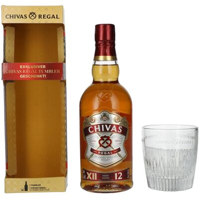 Chivas Brothers Chivas Regal 12 Years Old Blended Scotch Whisky 40% Vol. 0,7l mit Tumbler Glas Chivas Brothers Chivas Regal 12 Years Old Blended Scotch Whisky 40% Vol. 0,7l mit Tumbler Glas