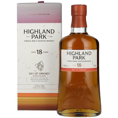 Highland Park 18 Years Old SKY OF ORKNEY Single Malt Scotch Whisky 46% Vol. 0,7l in Geschenkbox Highland Park 18 Years Old SKY OF ORKNEY Single Malt Scotch Whisky 46% Vol. 0,7l in Geschenkbox