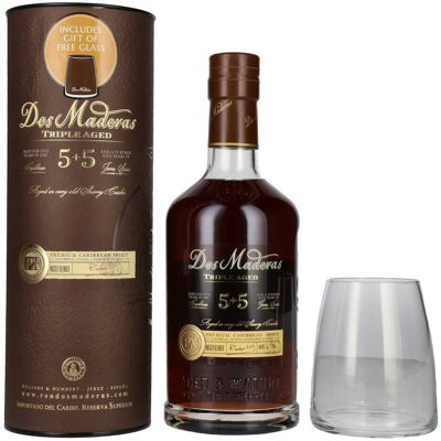 Dos Maderas Aged Rum Dos Maderas PX 5+5 Years Old Triple Aged Spirit Drink 40% Vol. 0,7l in Geschenkbox mit Glas Dos Maderas Aged Rum Dos Maderas PX 5+5 Years Old Triple Aged Spirit Drink 40% Vol. 0,7l in Geschenkbox mit Glas