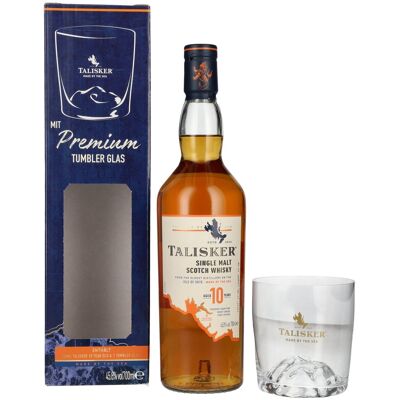 Talisker Whisky Talisker 10 Years Old Single Malt Scotch Whisky 45,8% Vol. 0,7l in Geschenkbox mit Tumbler Glas Talisker Whisky Talisker 10 Years Old Single Malt Scotch Whisky 45,8% Vol. 0,7l in Geschenkbox mit Tumbler Glas