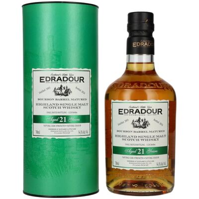 Edradour Whisky Edradour 21 Years Old Bourbon Barrel Matured Highland Single Malt Whisky 54,3% Vol. 0,7l in Geschenkbox Edradour Whisky Edradour 21 Years Old Bourbon Barrel Matured Highland Single Malt Whisky 54,3% Vol. 0,7l in Geschenkbox