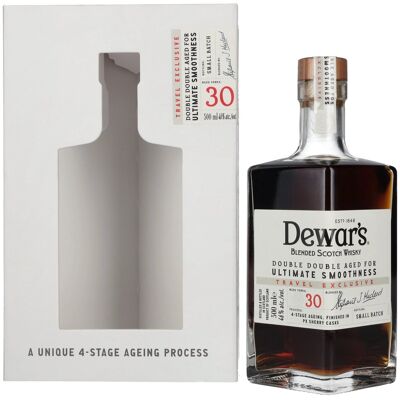 Dewar's 30 Years Old Double Double Aged Blended Scotch Whisky 46% Vol. 0,5l in Geschenkbox Dewar's 30 Years Old Double Double Aged Blended Scotch Whisky 46% Vol. 0,5l in Geschenkbox