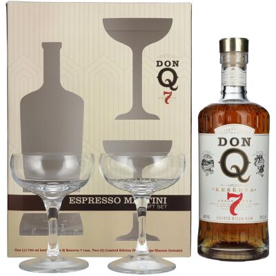 Don Q Rum Don Q RESERVA Añejo 7 Años Puerto Rican Rum 40% Vol. 0,7l in Geschenkbox mit 2 Gläsern Don Q Rum Don Q RESERVA Añejo 7 Años Puerto Rican Rum 40% Vol. 0,7l in Geschenkbox mit 2 Gläsern