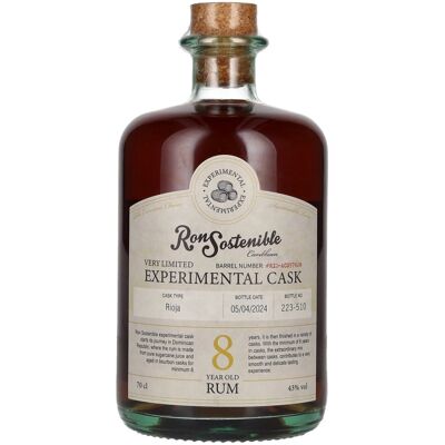 Ron Sostenible 8 Years Old Experimental Rioja Cask 43% Vol. 0,7l Ron Sostenible 8 Years Old Experimental Rioja Cask 43% Vol. 0,7l