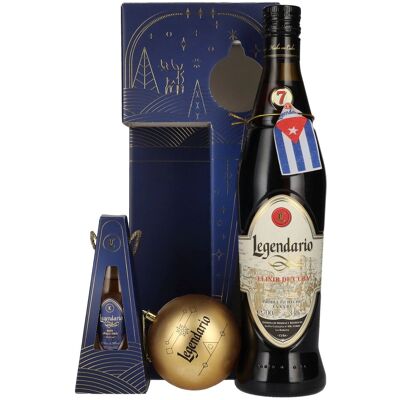 Legendario Rum Legendario Elixir de Cuba Felices Fiestas 34,3% Vol. 0,7l in Geschenkbox mit 0,05l-Mini und Weihnachtskugel Legendario Rum Legendario Elixir de Cuba Felices Fiestas 34,3% Vol. 0,7l in Geschenkbox mit 0,05l-Mini und Weihnachtskugel