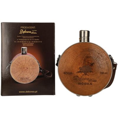 Debowa Wódka Debowa Vodka Jägerflasche mit Lederband 40% Vol. 0,7l Debowa Wódka Debowa Vodka Jägerflasche mit Lederband 40% Vol. 0,7l