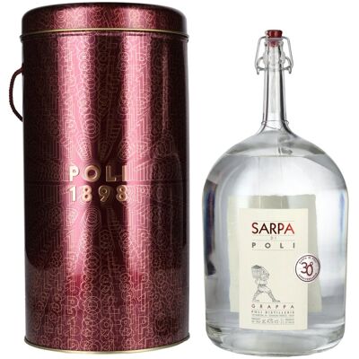 Poli Grappa Sarpa di Poli 40% Vol. 3l in Tinbox Poli Grappa Sarpa di Poli 40% Vol. 3l in Tinbox