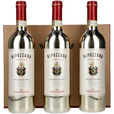 Frescobaldi NIPOZZANO Chianti Rúfina Riserva GOLD EDITION DOCG 2020 13,5% Vol. 3x0,75l in Geschenkbox Frescobaldi NIPOZZANO Chianti Rúfina Riserva GOLD EDITION DOCG 2020 13,5% Vol. 3x0,75l in Geschenkbox