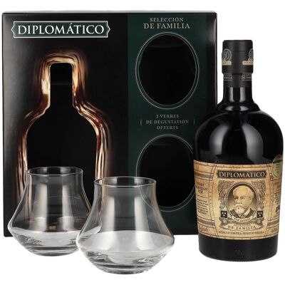 Diplomatico Diplomático SELECCIÓN DE FAMILIA Rum 43% Vol. 0,7l in Geschenkbox mit 2 Gläsern Diplomatico Diplomático SELECCIÓN DE FAMILIA Rum 43% Vol. 0,7l in Geschenkbox mit 2 Gläsern