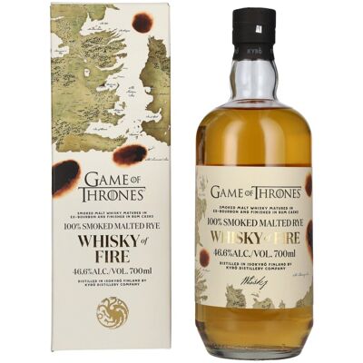 KYRÖ GAME OF THRONES Whisky of FIRE 100% Smoked Malted Rye 46,6% Vol. 0,7l in Geschenkbox KYRÖ GAME OF THRONES Whisky of FIRE 100% Smoked Malted Rye 46,6% Vol. 0,7l in Geschenkbox