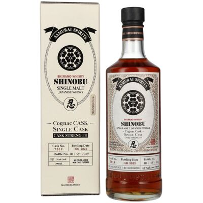 Shinobu Whisky Shinobu Japanese Single Malt Chōsokabe Motochika Cognac Cask 58% Vol. 0,7l in Geschenkbox Shinobu Whisky Shinobu Japanese Single Malt Chōsokabe Motochika Cognac Cask 58% Vol. 0,7l in Geschenkbox