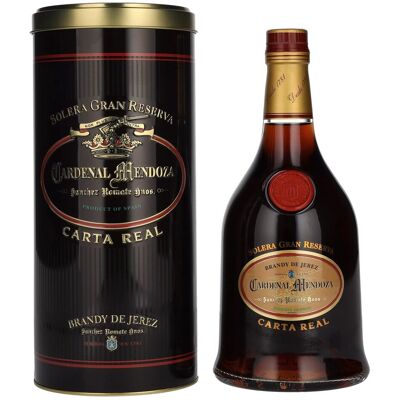 Cardenal Mendoza Carta Real Brandy de Jerez 40% Vol. 0,7l in Tinbox Cardenal Mendoza Carta Real Brandy de Jerez 40% Vol. 0,7l in Tinbox