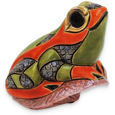 Frosch auf Blatt Keramikskulptur - De Rosa Rinconada Frosch auf Blatt Keramikskulptur - De Rosa Rinconada