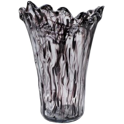 Murano Glas Vase Transparent mit Schwarzer Streugut Milord - Tammaro Home Murano Glas Vase Transparent mit Schwarzer Streugut Milord - Tammaro Home
