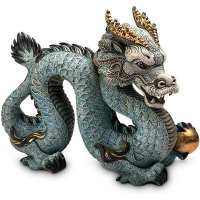 De Rosa Rinconada Blaue Chinesische Drachen-keramik-Skulptur - Limitierte Auflage De Rosa Rinconada Blaue Chinesische Drachen-keramik-Skulptur - Limitierte Auflage