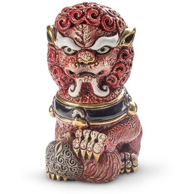 De Rosa Rinconada Chinesische Rote Wächterlöwin Keramikskulptur De Rosa Rinconada Chinesische Rote Wächterlöwin Keramikskulptur