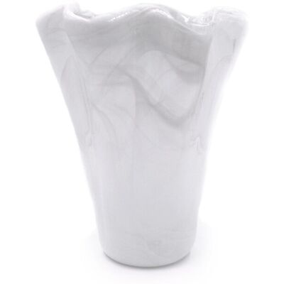 Murano Glas Vase Weiß Tide Iris - Tammaro Home Murano Glas Vase Weiß Tide Iris - Tammaro Home