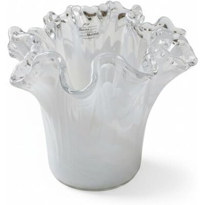 Murano Glas Vase Eiche Weiß - Tammaro Home Murano Glas Vase Eiche Weiß - Tammaro Home