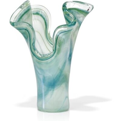 Zweiblättrige Vase aus Frühlingsgrünem Muranoglas - Tammaro Home Zweiblättrige Vase aus Frühlingsgrünem Muranoglas - Tammaro Home