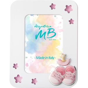 Weißer Geburtsfotorahmen Aus Holz Mit Babyschuhen Und Schnuller Madchen - Argenteria Mb Weißer Geburtsfotorahmen Aus Holz Mit Babyschuhen Und Schnuller Madchen - Argenteria Mb