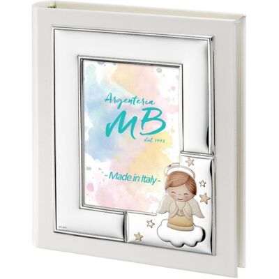 Weißes Babyfotoalbum mit Engel auf einer Wolke - Argenteria MB Weißes Babyfotoalbum mit Engel auf einer Wolke - Argenteria MB