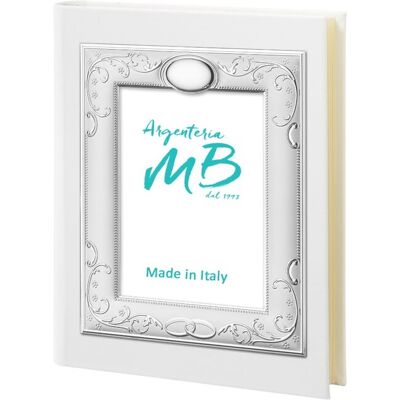 Personalisierbares Weißes Hochzeitsfotoalbum mit Blumendekoration - Argenteria MB Personalisierbares Weißes Hochzeitsfotoalbum mit Blumendekoration - Argenteria MB