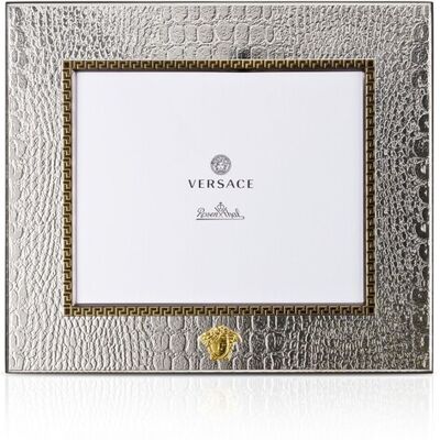 Versace Krokodil-Fotorahmen mit Goldener Medusa 15 x 10 cm - VERSACE Versace Krokodil-Fotorahmen mit Goldener Medusa 15 x 10 cm - VERSACE
