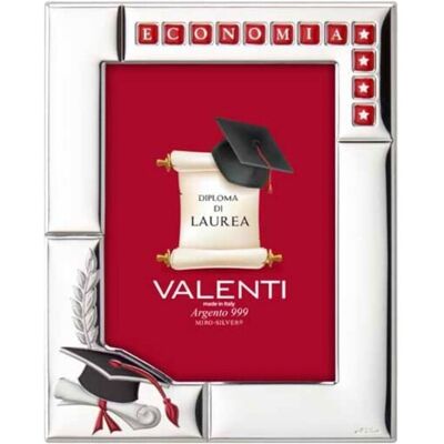 Personalisierbarer Abschlussrahmen mit Hut und Pergament 13x18 - Valenti Argenti Personalisierbarer Abschlussrahmen mit Hut und Pergament 13x18 - Valenti Argenti