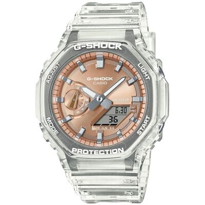 G-Shock GA-2100BM-7A5ER Herren Analog-Digital-Armbanduhr – Transparentes Gehäuse, Kupferfarbenes Zifferblatt - CASIO G-Shock GA-2100BM-7A5ER Herren Analog-Digital-Armbanduhr – Transparentes Gehäuse, Kupferfarbenes Zifferblatt - CASIO