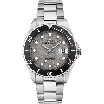 Philip Watch Automatikuhren für Herren Caribe Diving Sport Schwarzes Uhrengehäuse, Graues Zifferblatt - R8223597119 - Philip Watch Philip Watch Automatikuhren für Herren Caribe Diving Sport Schwarzes Uhrengehäuse, Graues Zifferblatt - R8223597119 - Philip Watch