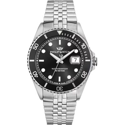 Philip Watch Caribe Sport Herren Armbanduhr mit schwarzer Lünette und schwarzem Zifferblatt R8253597127 - Philip Watch Philip Watch Caribe Sport Herren Armbanduhr mit schwarzer Lünette und schwarzem Zifferblatt R8253597127 - Philip Watch