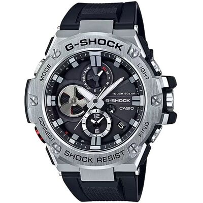 G-Shock G-Steel Herren-Armbanduhr Analog mit schwarzem Resin-Armband GST-B100-1AER - CASIO G-Shock G-Steel Herren-Armbanduhr Analog mit schwarzem Resin-Armband GST-B100-1AER - CASIO