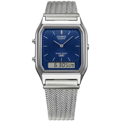Unisex Analog-Digital-Armbanduhr Blaues Zifferblatt Vintage-Kollektion AQ-230EM-2AEF - CASIO Unisex Analog-Digital-Armbanduhr Blaues Zifferblatt Vintage-Kollektion AQ-230EM-2AEF - CASIO