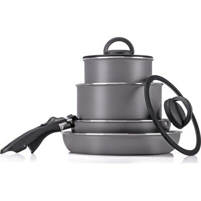 6-teiliges Kochgeschirr-Set mit Abnehmbarem Griff Moneta Melodia Finegres - Moneta 6-teiliges Kochgeschirr-Set mit Abnehmbarem Griff Moneta Melodia Finegres - Moneta