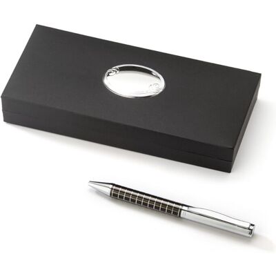 Kugelschreiber Mit Netzmuster Und Personalisierbarem Namensschild-etui - Argenteria Mb Kugelschreiber Mit Netzmuster Und Personalisierbarem Namensschild-etui - Argenteria Mb