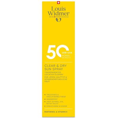Widmer Sun Clear & Dry Sun Spray UV 50 - Sonnenschutz Widmer Sun Clear & Dry Sun Spray UV 50 - Sonnenschutz