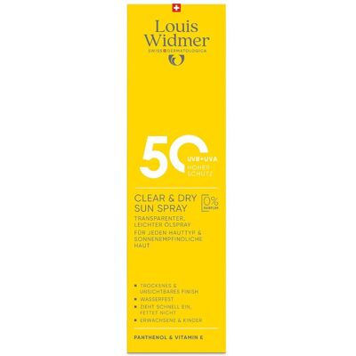 Louis Widmer Clear & Dry Sun Spray 50 unparfümiert 200ml Louis Widmer Clear & Dry Sun Spray 50 unparfümiert 200ml