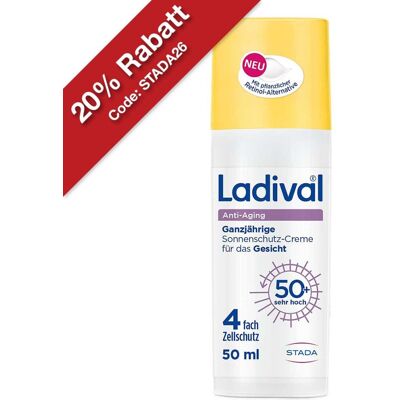 Ladival Anti-Aging Sonnenschutz-Creme Gesicht LSF 50+ 50ml Ladival Anti-Aging Sonnenschutz-Creme Gesicht LSF 50+ 50ml